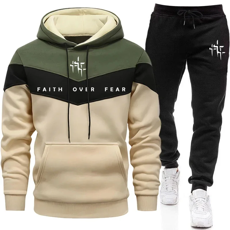 Faith Over Fear 남성용 트레이닝복 세트:  - Joggers Pants 리뷰 및 가격