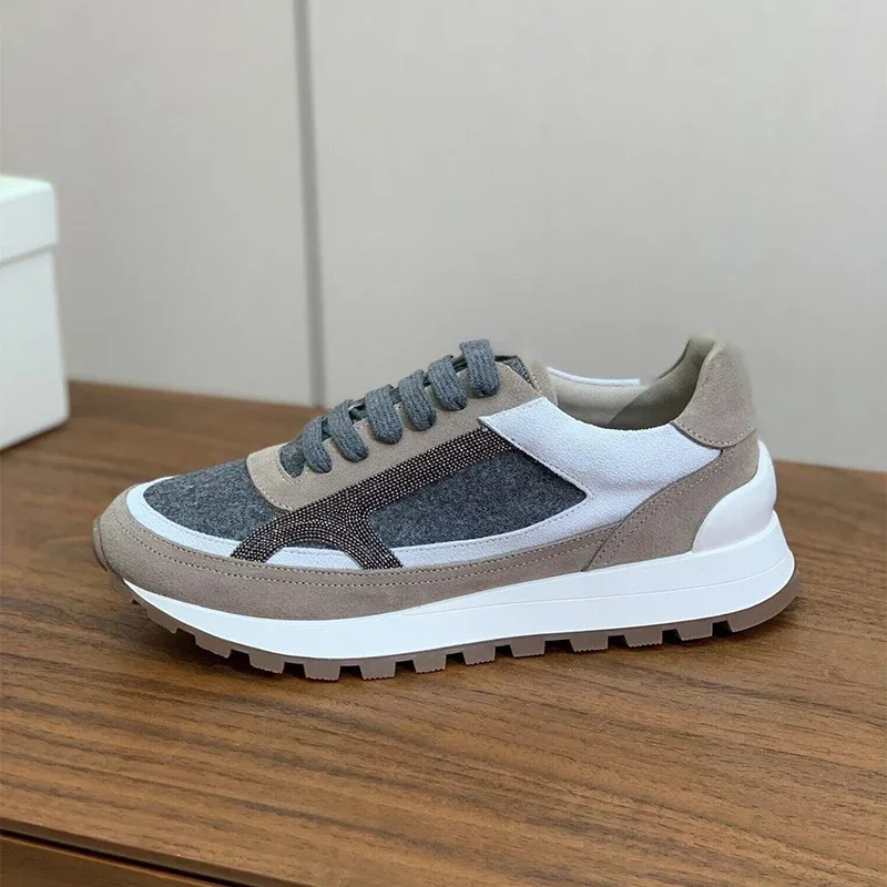 플랫하고 두꺼운 밑창의 끈으로 묶는 스타일의 여성용 스 - Running Shoes Women 리뷰 및 가격