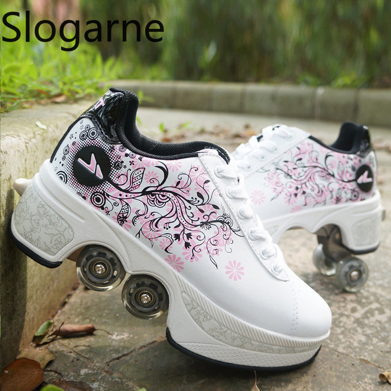 여성용 4륜 변형 롤러 스케이트 신발 남성용 캐주얼 스 - Running Shoes Women 리뷰 및 가격